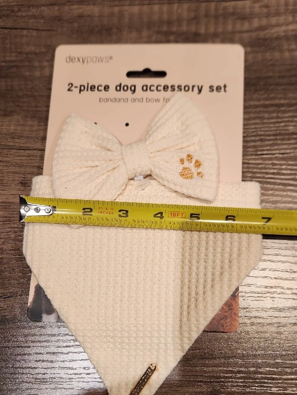 NWT Dexypaws 2pc Dog Accesory Set Bandana & Bow